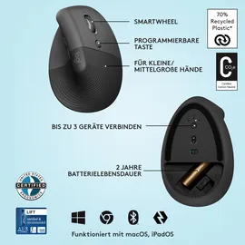 Logitech Lift Vertical Ergonomic graphite