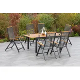 Merxx Tilos Set 7tlg. 6 Klappsessel 1 Ausziehtisch 150/200x90cm