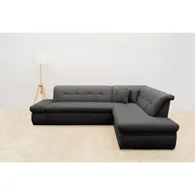 DOMO collection Ecksofa DOMO COLLECTION "MORIC 273x216 cm, L-Form, auch in Cord", grau, B:273cm H:80cm T:216cm, 100% Polyester, Sofas, Ecksofa, wahlweise mit Bettfunktion und Armlehnenverstellung, auch in Cord