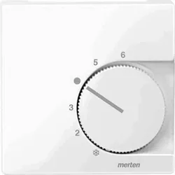Merten System M Zentralplatte, Raumtemperaturregler, polarweiß, glänzend, diverse Symbole