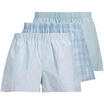 JACK & JONES Milano Boxershorts Chambray Blue / Chambray Striped / Skyway Checks S 3er Pack