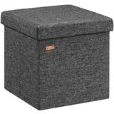 CASARIA Sitzhocker mit Stauraum dunkelgrau 38x38x38cm faltbar