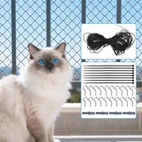 ZEKUN Katzennetz 6x3m Katzennetz für Balkon Ohne Bohren Inkl Klebehaken & Fixiertes Seil Einfach Mit Dem Katzennetz Balkon Balkon Katzenschutz Robustes Katzennetz Wetterfest Fenster & Terrasse Sichern