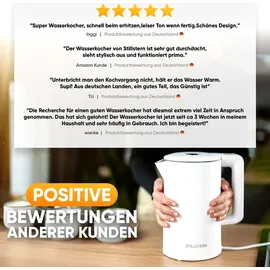 STILLSTERN Wasserkocher Temperatureinstellung [1,7L | 40-55-70-85-100°C], 12 Std. Warmhalten, Präzisionsausguss aus Edelstahl, Anti-Fingerprint, Schnelles Aufheizen [2200W], Leise,