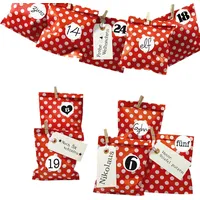 Frau WUNDERVoll® DIY Adventskalender zum Befüllen Bescherung, Papiertueten flach