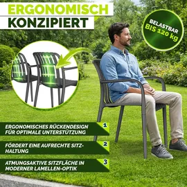 tillvex Gartenstuhl 4er Set 120 x 120 x 120 cm schwarz