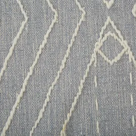 Beliani Teppich KHENIFRA Hellgrau 160 x 230 cm geometrisches Muster Kurzflor