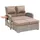 Greemotion Gartenlounge-Set 2-Sitzer mit Liegefunktion 0 x 0 x 0 cm Beige/Grau