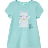 S.Oliver T-Shirt mit Print und Pailletten, türkis, 140