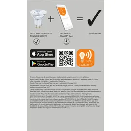 LEDVANCE SMART+ WiFi Technologie, Sockel GU10 Lichtfarbe änderbar (2700-6500K), Dimmbar, ersetzt Reflektorlampen mit 40 W,