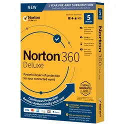 Norton 360 Deluxe - Box-Pack (1 Jahr) - 5 Peripheriegeräte, 50 GB Cloud-Speicher