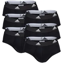 Adidas Herren Slip, 6er Pack - Briefs, Active Flex Cotton, Logo, einfarbig Schwarz L