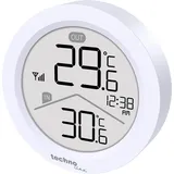 techno line WS 9168 Funk-Thermometer mit Außensensor | Innen- & Außentemperatur | Min/Max-Speicher | Uhrzeit | 60 m Funkreichweite | Magnethalterung | Tischaufstellung & Wandmontage