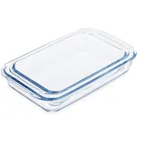 Relaxdays Auflaufform Set 29,5 x 17,5 x 5 cm Transparent