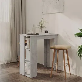 vidaXL Bartisch mit Regal 102 x 50 x 103,5 cm Grau