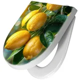 Primedeco WC-Sitz mit Absenkautomatik Motiv Zitronenbaumstrauch (1-St), Absenkautomatik, Soft-Close gelb