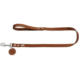 Hunter Hundeführleine, Leder, schlicht, strapazierfähig, geschmeidig, Handschlaufe, 1.3 cm, cognac