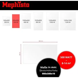 Mephisto Infrarot Heizung Wand- Standheizung energiesparend Elektroheizung inkl. Fernbedienung und Thermostat WIFI APP Steuerung 300-1200W, Leistung in Watt: 500W inkl. Standmontage-Set