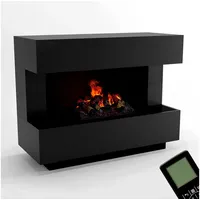 GLOW FIRE Elektrokamin Kant Wasserdampf Kamin, Elektrischer Kamin, Wasserdampfkamin mit 3D Feuer und Knisterfunktion schwarz