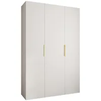 Abiks möbel Drehtürenschrank, Weiß, Gold, Metall, Nachbildung, 160x245.5x50 cm,