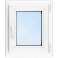 FENSTERVERSAND - Kellerfenster Kunststofffenster Weiß - 2-fach Verglasung mit Klarglas - Dreh- & Kippfenster, Fenster 40x60 - DIN rechts - BxH: 400x600 mm, 70 mm Profil