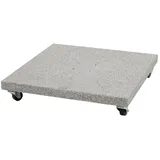 Siena Garden Ennio Granitschirmständer 90 kg mit Rollen, hellgrau gebürstet, für Ampelschirme