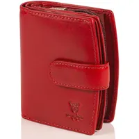 MATADOR |Valencia| Geldbörse Damen Rot Leder mit edler Geschenk Box | Leder Portemonnaie Damen Rot Portmonee Damen | RFID Geldbörse Damen Leder Geldbeutel Damen Mittelgroß | Rote Geldbörse Damen