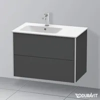 Duravit XSquare Waschtischunterschrank, 2 Schubkästen, Becken links, Graphit matt
