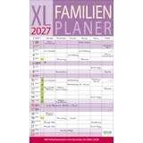 Korsch Verlag XL Familienplaner 2027: Familienkalender mit 6 breiten Spalten. Hochwertiger Familientimer mit Ferienterminen, extra Spalte, Vorschau bis März 2027 und nützlichen Zusatzinformationen.