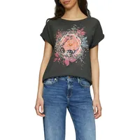 QS T-Shirt mit Frontprint, schwarz L