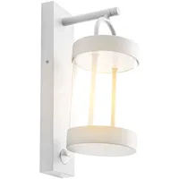 Nowa LED Wandlampe Außenleuchte Fassadenlampe weiß Laterne Haustürleuchte, Aluminium,