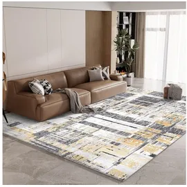 luxuskollektion Teppich Flauschig Gelb Grau 160x230 Moderner Schwamm