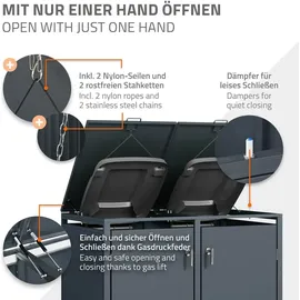 ML-Design Mülltonnenbox 2er 132 x 80 x 116,3 cm grau