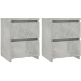 vidaXL Nachtschrank 2 Stk. 30 x 30 x 40 cm Betongrau