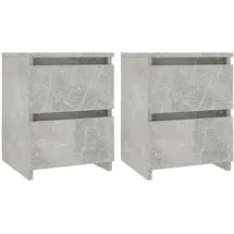 vidaXL Nachtschrank 2 Stk. 30 x 30 x 40 cm Betongrau