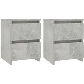 vidaXL Nachtschrank 2 Stk. 30 x 30 x 40 cm Betongrau