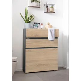 Home Affaire Wisla Midischrank 76 x 98 x 35 cm Grau Holzwerkstoff