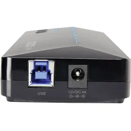 Renkforce RF-3806034 USB-Hub 7 Port USB-A USB 3.0 5 GBit/s mit Schnellladeport, mit Status-LEDs Schwarz