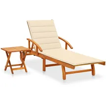 vidaXL Sonnenliege 200 x 67 x 20 cm Cremeweiß