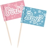 PD-Party 7031625 Classy Party Cocktail Picks | Speziell Thema | Partei Dekorationen - Gender Reveal, Blau/Rosa, 6.5cm Länge x 3cm Breite x 0.1cm Höhe