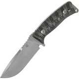 Fox Knives PRO-HUNTER FIXED STONEWASHED BLD- Micarta Black Canvas HDL FX-131 MBSW