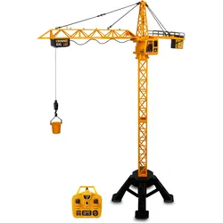 RC-Kran JAMARA "Turmdrehkran Crane XXL 128 2,4GHz", gelb, Fernlenkfahrzeuge, KinderB:43cm H:128cm T:70cm, mit LED Licht, B:43cm H:128cm T:70cm