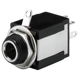 Monacor T-637SI 6,3 mm schwarz, Silber Kabel Kabelbinder
