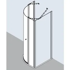 Kermi Ibiza 2000 Viertelkreis-Duschkabine mit Drehtür links 78,5 x 185 cm Silber Mattglanz ESG klar