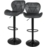 ML-Design Barhocker 2er Set 59-79 cm Grau