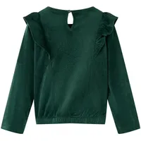vidaXL Kinderbluse mit Rüschen Dunkelgrün 140 228964