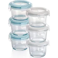 GRIZZLY Mini Glas Frischhaltedosen, Set 6x 130 ml, luftdicht,