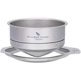 iBasingo Titan Kaffeefilter Über Papierlosen Kaffeefilter Gießen Leichter Tragbarer Outdoor Camping Haushaltsgarten Büro Wiederverwendbarer Kaffeetropfer (Ti6003P Kristallines Silber)