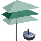 DSKJHI Balkonschirm Rechteckig Halb Sonnenschirm Wandschirm für Balkone Terrassen mit Halbrund Base, Höhenverstellbar Halbschirm 200X100cm, 250X130cm (Farbe : Grün, Größe : 250x130cm(with Base))