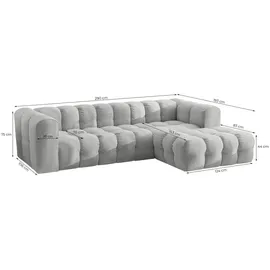 Fun Möbel Ecksofa Stoff 2-Sitzer Braun